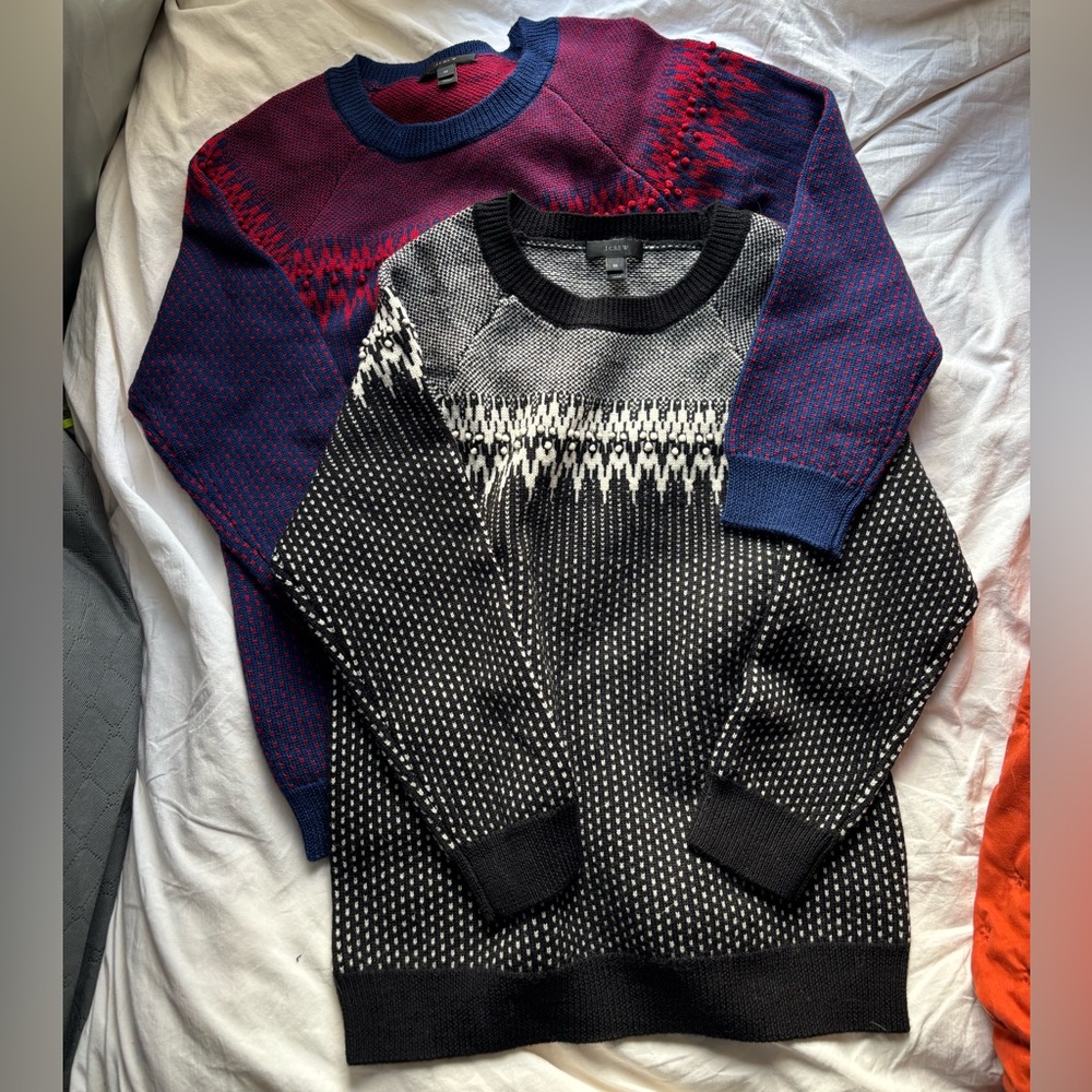 J Crew 100% Merino Wool Sweater size medium set of 2 like new never worn